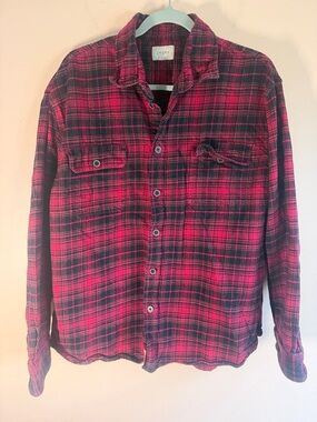 Jachs Red & Black Plaid Flannel Button-Up Shirt